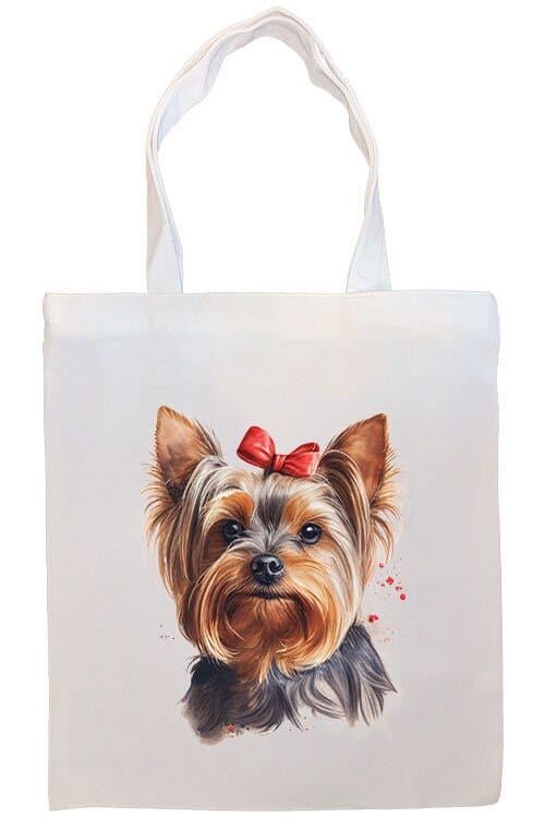 Mirage Pet Products Option #5 Canvas Tote Bag, Zippered With Handles & Inner Pocket, "Yorkie"