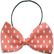 Mirage Pet Products Peach / Elastic Band Dog and Cat Pet Bow Ties, "Polka Dots Group" Elastic Band or Velcro Strap in 6 Patterns