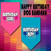 Mirage Pet Products Pet and Dog Bandana Screen Printed, "Birthday Girl -or- "Birthday Boy"