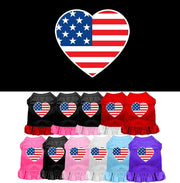 Mirage Pet Products Pet Dog & Cat Dress Screen Printed "American Flag Heart"