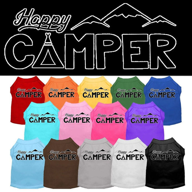 Mirage Pet Products Pet Dog & Cat Shirt Screen Printed "Happy Camper"