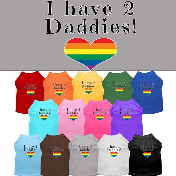 Mirage Pet Products Pet Dog & Cat Shirt Screen Printed "I have 2 Daddies"