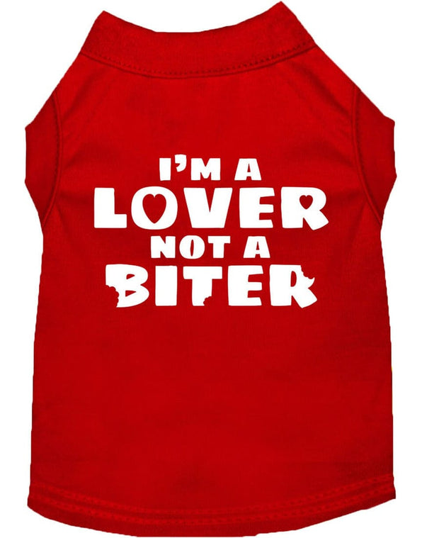 Mirage Pet Products Pet Dog Shirt Screen Printed "I'm A Lover, Not A Biter"