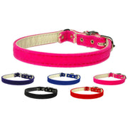 Mirage Pet Products Premium Plain Cat Safety Collar "Velvet, Blank" In 5 Colors