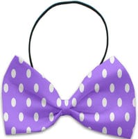 Mirage Pet Products Purple / Elastic Band Dog and Cat Pet Bow Ties, "Polka Dots Group" Elastic Band or Velcro Strap in 6 Patterns