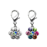 Mirage Pet Products Rhinestone Flower Charm for Pet Dog Cat Collar with Clip-on Lobster Claw