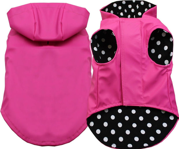 Mirage Pet Products Small (3-6 lbs.) / Bright Pink Pet Dog & Cat Hooded Raincoat Available in 6 Colors