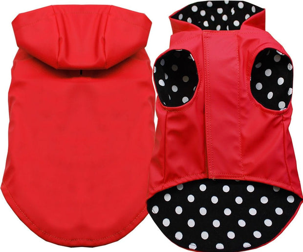 Mirage Pet Products Small (3-6 lbs.) / Red Pet Dog & Cat Hooded Raincoat Available in 6 Colors