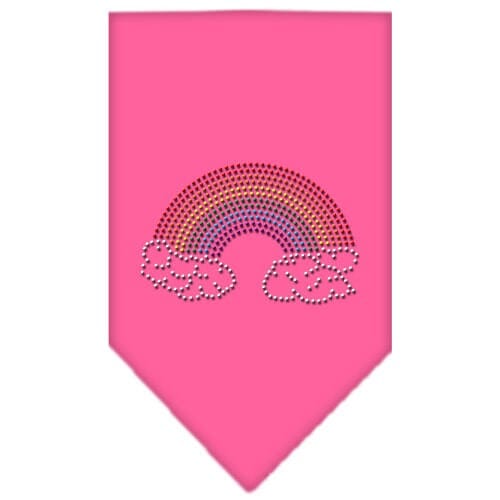 Mirage Pet Products Small / Bright Pink Pet and Dog Rhinestone Bandana "Rainbow"