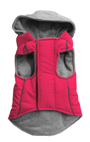 Mirage Pet Products Small / Bright Pink Pet Dog & Cat Reversible Hooded Coat in 4 Colors to Choose From