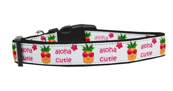 Mirage Pet Products Small Collar Dog Nylon Collar or Leash "Aloha Cutie"