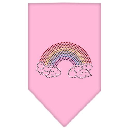 Mirage Pet Products Small / Light Pink Pet and Dog Rhinestone Bandana "Rainbow"