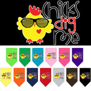 Mirage Pet Products Small / Lime Green Pet and Dog Bandana Screen Printed "Chicks Dig Me"