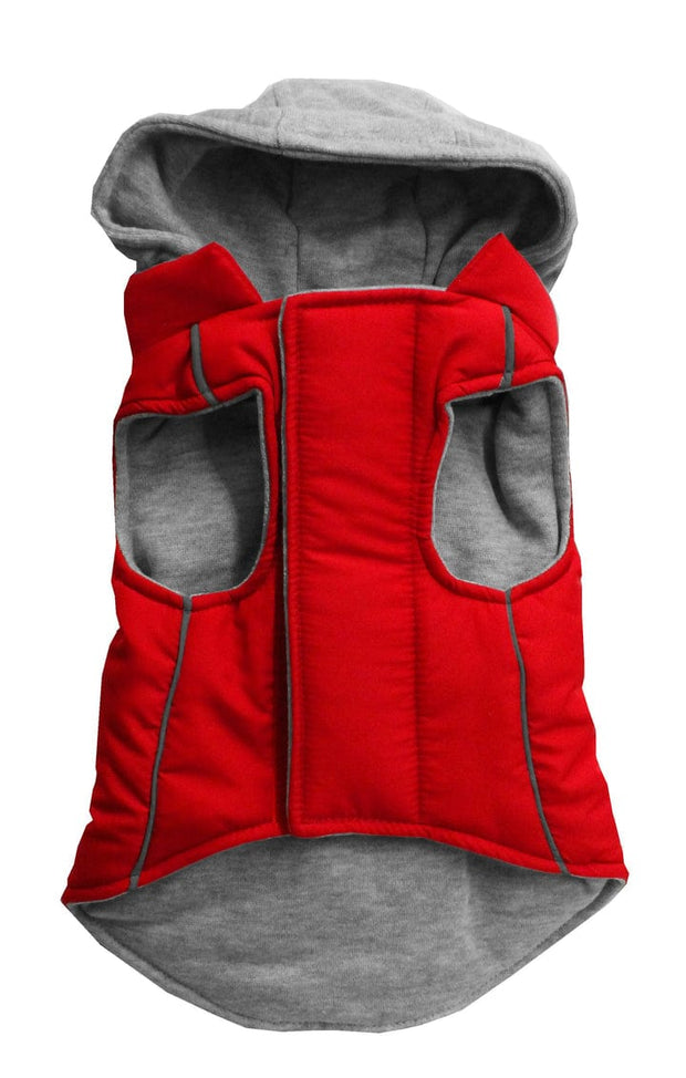 Mirage Pet Products Small / Red Pet Dog & Cat Reversible Hooded Coat in 4 Colors to Choose From