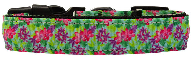 Mirage Pet Products Small Wide Collar Dog Nylon Collar or Leash "Island Flowers"