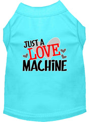 Mirage Pet Products XS (0-3 lbs.) / Aqua Pet Dog & Cat Shirt Screen Printed "Just A Love Machine"