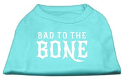 Mirage Pet Products XS (0-3 lbs.) / Aqua Pet Dog Shirt Screen Printed "Bad To The Bone"