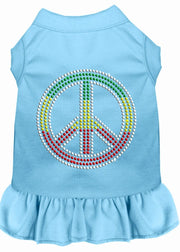 Mirage Pet Products XS (0-3 lbs.) / Baby Blue Pet Dog & Cat Dress Rhinestone, "Rasta Peace"