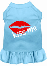 Mirage Pet Products XS (0-3 lbs.) / Baby Blue Pet Dog & Cat Dress Screen Printed "Kiss Me"