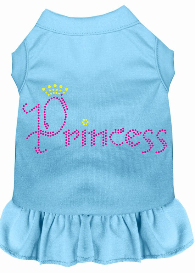 Mirage Pet Products XS (0-3 lbs.) / Baby Blue Pet Dog & Cat Rhinestone Dress "Princess"