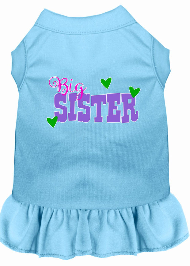 Mirage Pet Products XS (0-3 lbs.) / Baby Blue Pet Dog & Cat Screen Printed Dress "Big Sister"
