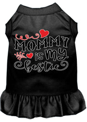 Mirage Pet Products XS (0-3 lbs.) / Black Pet Dog & Cat Dress Screen Printed "Mommy Is My Bestie"