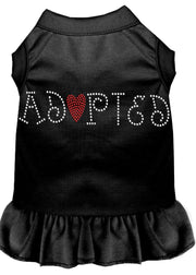 Mirage Pet Products XS (0-3 lbs.) / Black Pet Dog & Cat Rhinestone Dress "Adopted"