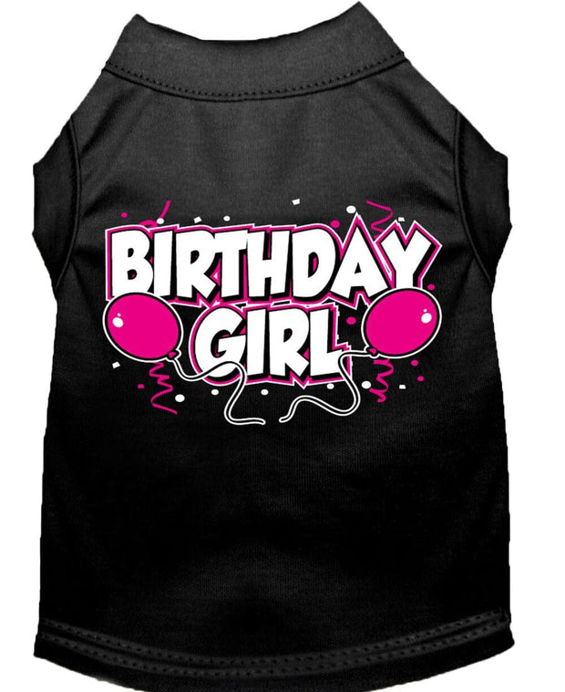 Mirage Pet Products XS (0-3 lbs.) / Black Pet Dog & Cat Shirt Screen Printed "Birthday Girl"