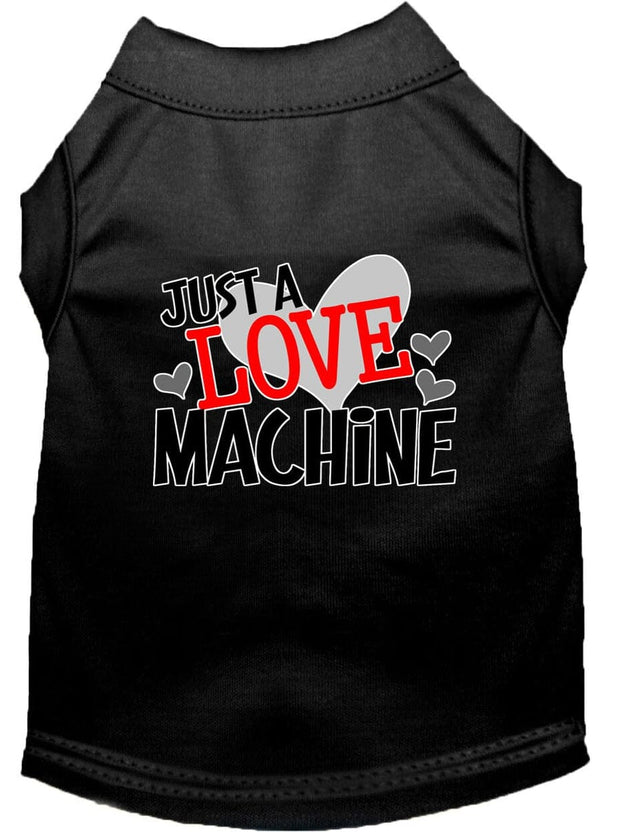 Mirage Pet Products XS (0-3 lbs.) / Black Pet Dog & Cat Shirt Screen Printed "Just A Love Machine"