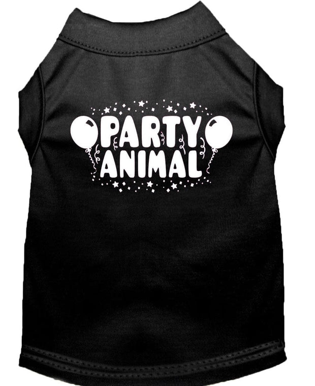 Mirage Pet Products XS (0-3 lbs.) / Black Pet Dog & Cat Shirt Screen Printed "Party Animal"