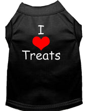 Mirage Pet Products XS (0-3 lbs.) / Black Pet Dog or Cat Shirt Screen Printed "I Love Treats"