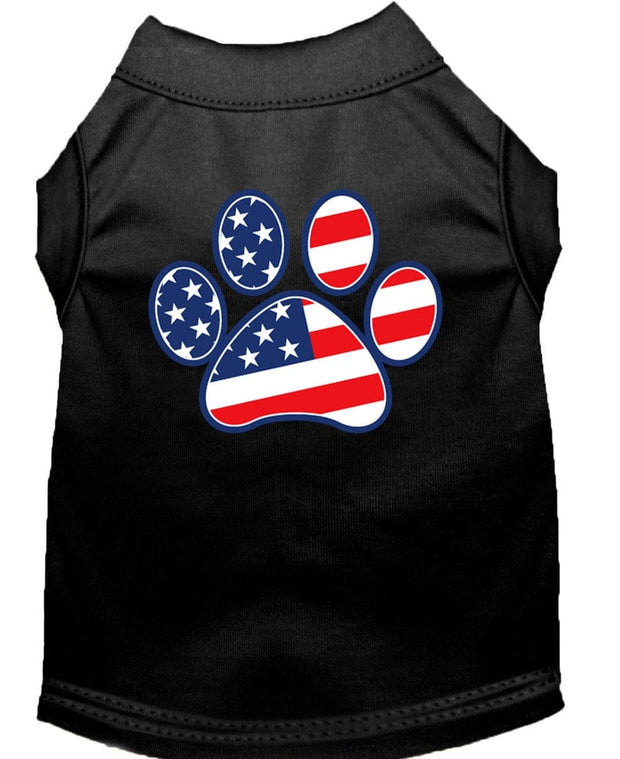Mirage Pet Products XS (0-3 lbs.) / Black Pet Dog & Puppy Shirt Screen Printed "Patriotic Paw"