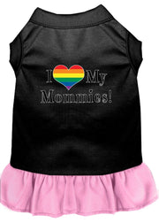 Mirage Pet Products XS (0-3 lbs.) / Black w/ Light Pink Pet Dog & Cat Dress "I Heart My Mommies"