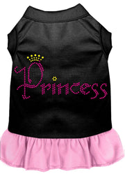 Mirage Pet Products XS (0-3 lbs.) / Black w/ Light Pink Pet Dog & Cat Rhinestone Dress "Princess"