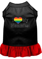 Mirage Pet Products XS (0-3 lbs.) / Black w/ Red Pet Dog & Cat Dress "I Heart My Mommies"