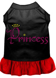 Mirage Pet Products XS (0-3 lbs.) / Black w/ Red Pet Dog & Cat Rhinestone Dress "Princess"