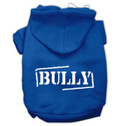 Mirage Pet Products XS (0-3 lbs.) / Blue Dog or Cat Hoodie Screen Printed "Bully"