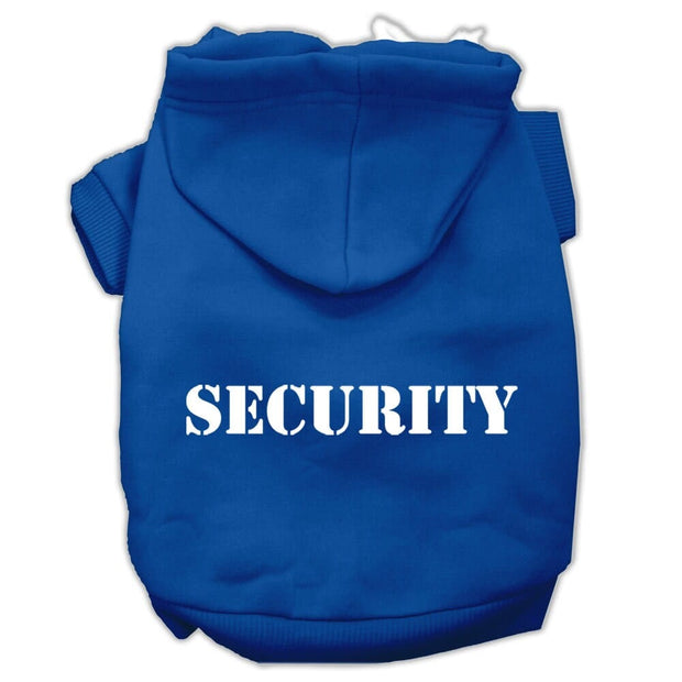 Mirage Pet Products XS (0-3 lbs.) / Blue Dog or Cat Hoodie Screen Printed "Security"