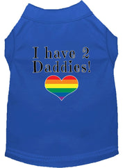 Mirage Pet Products XS (0-3 lbs.) / Blue Pet Dog & Cat Shirt Screen Printed "I have 2 Daddies"