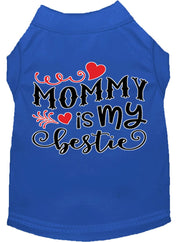 Mirage Pet Products XS (0-3 lbs.) / Blue Pet Dog & Cat Shirt Screen Printed "Mommy Is My Bestie"