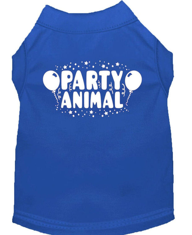 Mirage Pet Products XS (0-3 lbs.) / Blue Pet Dog & Cat Shirt Screen Printed "Party Animal"