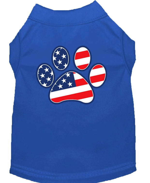Mirage Pet Products XS (0-3 lbs.) / Blue Pet Dog & Puppy Shirt Screen Printed "Patriotic Paw"