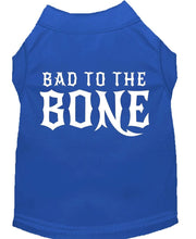 Mirage Pet Products XS (0-3 lbs.) / Blue Pet Dog Shirt Screen Printed "Bad To The Bone"