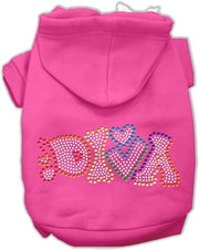 Mirage Pet Products XS (0-3 lbs.) / Bright Pink Dog or Cat Hoodie Rhinestone "Technicolor Diva"