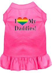 Mirage Pet Products XS (0-3 lbs.) / Bright Pink Pet Dog & Cat Dress "I Heart My Daddies"
