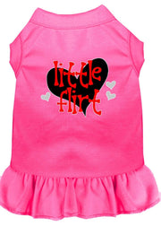 Mirage Pet Products XS (0-3 lbs.) / Bright Pink Pet Dog & Cat Screen Printed Dress "Little Flirt"