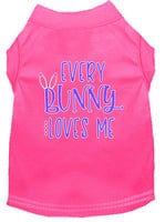 Mirage Pet Products XS (0-3 lbs.) / Bright Pink Pet Dog & Cat Shirt Screen Printed, "Every Bunny Loves Me"