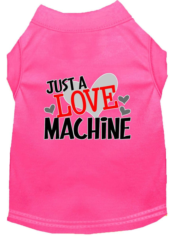 Mirage Pet Products XS (0-3 lbs.) / Bright Pink Pet Dog & Cat Shirt Screen Printed "Just A Love Machine"