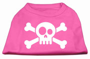 Mirage Pet Products XS (0-3 lbs.) / Bright Pink Pet Dog or Cat Shirt Screen Printed "Skull Crossbones"