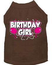 Mirage Pet Products XS (0-3 lbs.) / Brown Pet Dog & Cat Shirt Screen Printed "Birthday Girl"